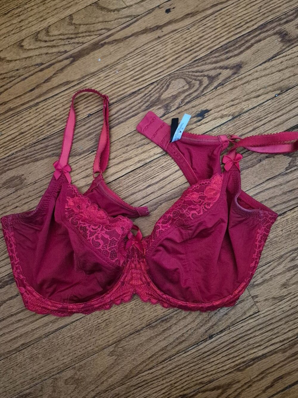 Adore Me Scarlet Dark Red Lace Bra 40D underwire support lift NWOT